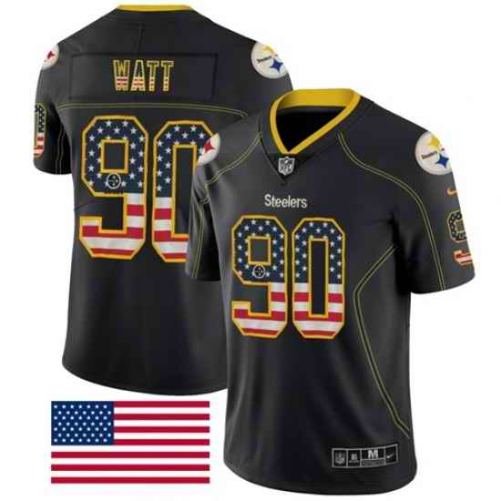 Nike Steelers 90 T. J. Watt Black Men s Stitched NFL Limited Rush 0